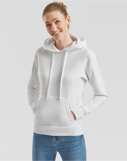 Fruit Of The Loom FOTL Ladies Classic Hooded Sweat - White