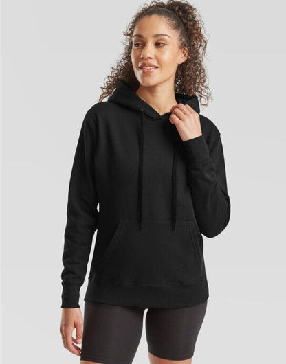 Fruit Of The Loom FOTL Ladies Classic Hooded Sweat - Black