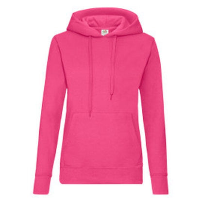 Fruit Of The Loom FOTL Ladies Classic Hooded Sweat - Fuchsia
