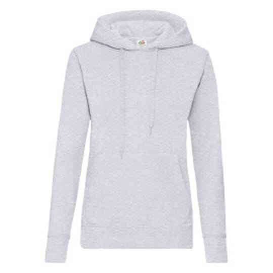 Fruit Of The Loom FOTL Ladies Classic Hooded Sweat - Heather Grey