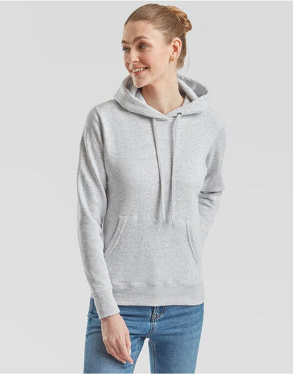 Fruit Of The Loom FOTL Ladies Classic Hooded Sweat - Heather Grey
