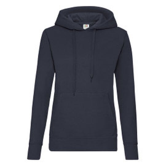 Fruit Of The Loom FOTL Ladies Classic Hooded Sweat - Deep Navy