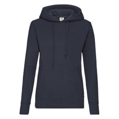 Fruit Of The Loom FOTL Ladies Classic Hooded Sweat - Deep Navy