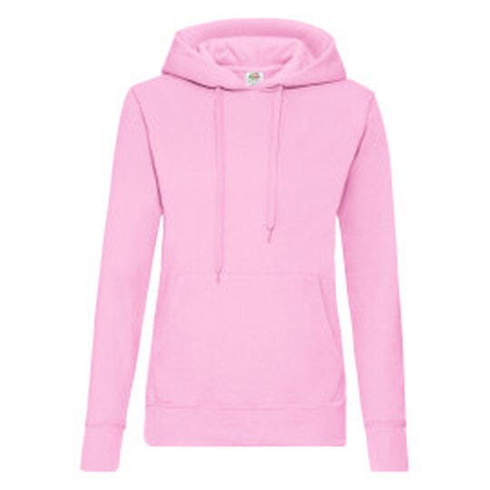 Fruit Of The Loom FOTL Ladies Classic Hooded Sweat - Light Pink