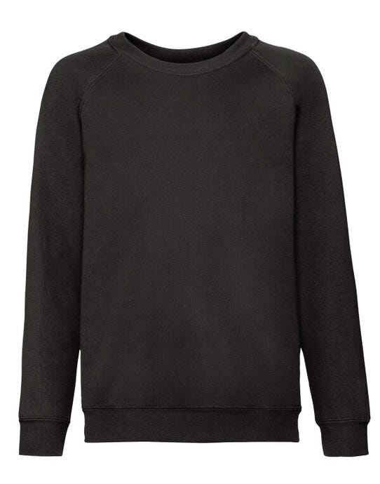 Fruit Of The Loom FOTL Kids Classic Raglan Sweat - Black
