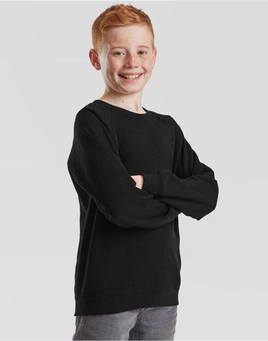 Fruit Of The Loom FOTL Kids Classic Raglan Sweat - Black