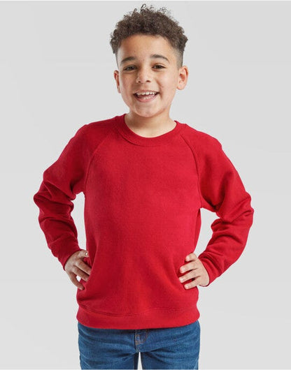 Fruit Of The Loom FOTL Kids Classic Raglan Sweat - Red