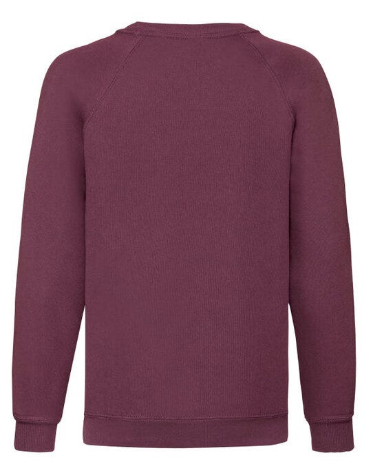 Fruit Of The Loom FOTL Kids Classic Raglan Sweat - Burgundy