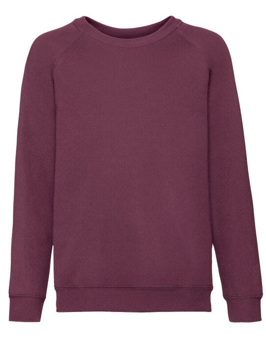 Fruit Of The Loom FOTL Kids Classic Raglan Sweat - Burgundy