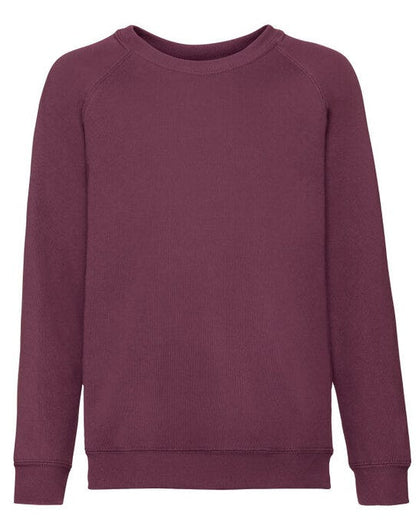 Fruit Of The Loom FOTL Kids Classic Raglan Sweat - Burgundy