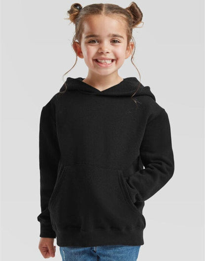 Fruit Of The Loom FOTL Kids Classic Hooded Sweat - Black