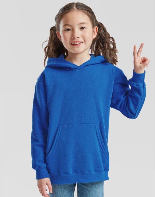 Fruit Of The Loom FOTL Kids Classic Hooded Sweat - Royal