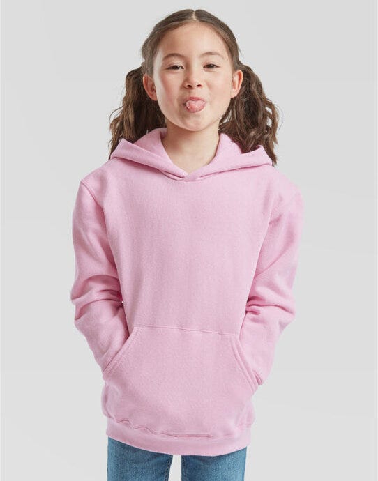 Fruit Of The Loom FOTL Kids Classic Hooded Sweat - Light Pink