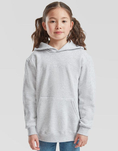 Fruit Of The Loom FOTL Kids Classic Hooded Sweat - Heather Grey