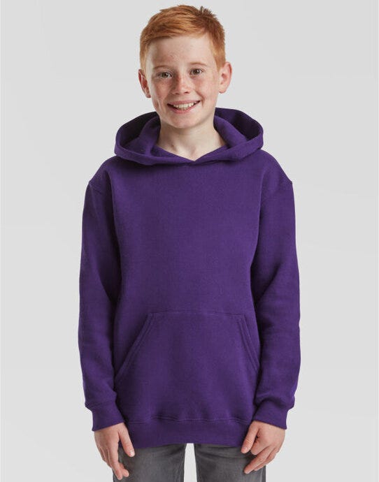 Fruit Of The Loom FOTL Kids Classic Hooded Sweat - Purple