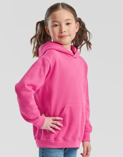 Fruit Of The Loom FOTL Kids Classic Hooded Sweat - Fuchsia