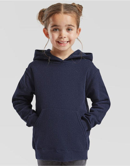 Fruit Of The Loom FOTL Kids Classic Hooded Sweat - Navy Blue