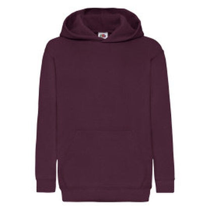 Fruit Of The Loom FOTL Kids Classic Hooded Sweat - Burgundy