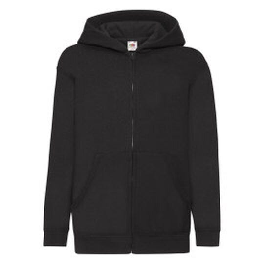 Fruit Of The Loom FOTL Kids Classic Hooded Sweat Jacket - Black