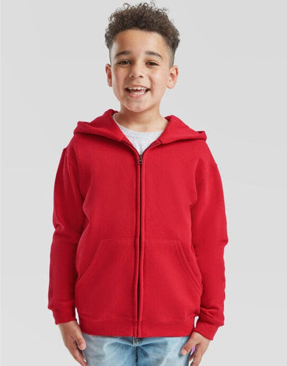 Fruit Of The Loom FOTL Kids Classic Hooded Sweat Jacket - Red