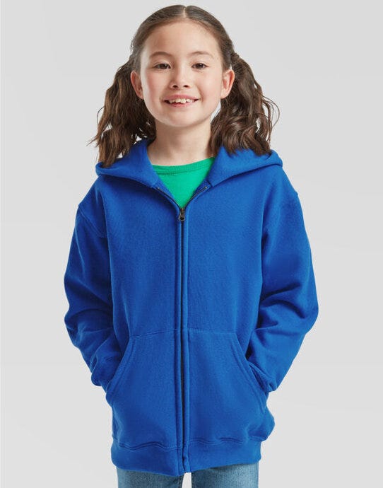 Fruit Of The Loom FOTL Kids Classic Hooded Sweat Jacket - Royal