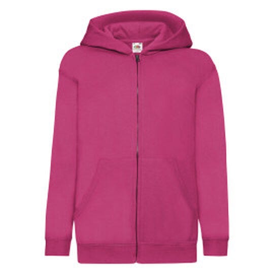Fruit Of The Loom FOTL Kids Classic Hooded Sweat Jacket - Fuchsia