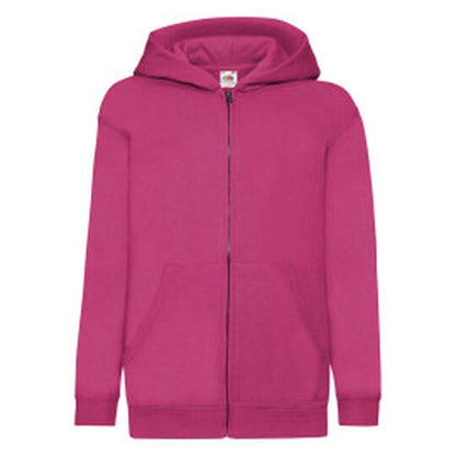Fruit Of The Loom FOTL Kids Classic Hooded Sweat Jacket - Fuchsia