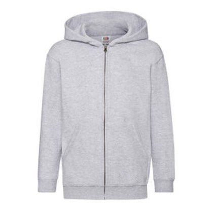 Fruit Of The Loom FOTL Kids Classic Hooded Sweat Jacket - Heather Grey