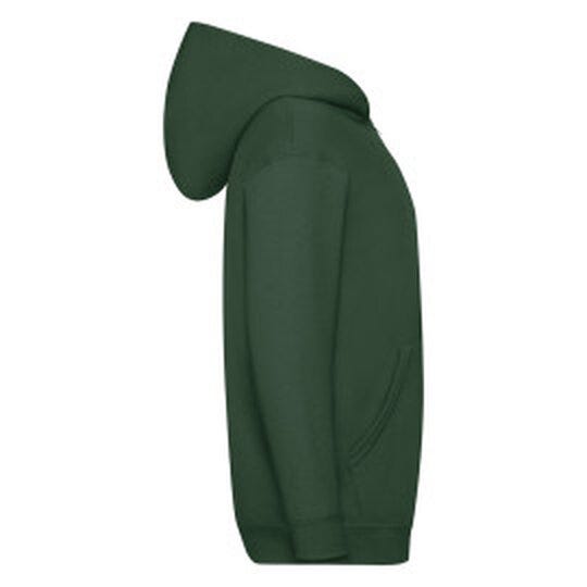Fruit Of The Loom FOTL Kids Classic Hooded Sweat Jacket - Bottle Green