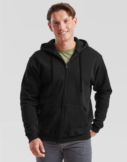 Fruit Of The Loom FOTL Mens Classic Hooded Sweat Jacket - Black