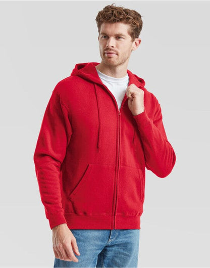 Fruit Of The Loom FOTL Mens Classic Hooded Sweat Jacket - Red