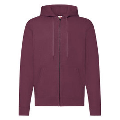 Fruit Of The Loom FOTL Mens Classic Hooded Sweat Jacket - Burgundy