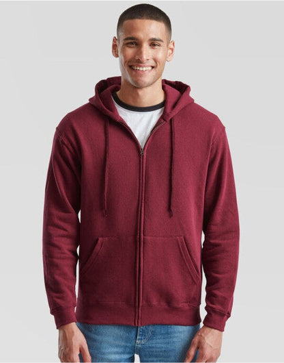 Fruit Of The Loom FOTL Mens Classic Hooded Sweat Jacket - Burgundy