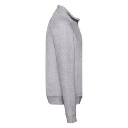 Fruit Of The Loom FOTL Mens Classic Zip Neck Sweat - Heather Grey