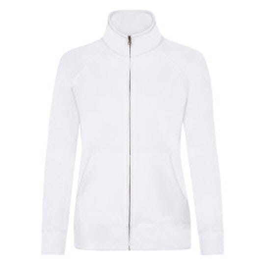 Fruit Of The Loom FOTL Ladies Premium Sweat Jacket - White