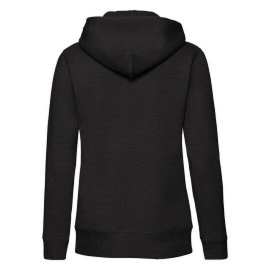 Fruit Of The Loom FOTL Ladies Premium Hooded Sweat Jkt - Black