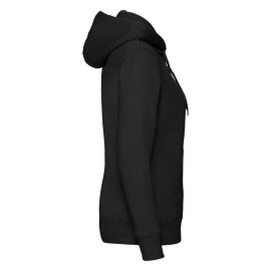 Fruit Of The Loom FOTL Ladies Premium Hooded Sweat Jkt - Black
