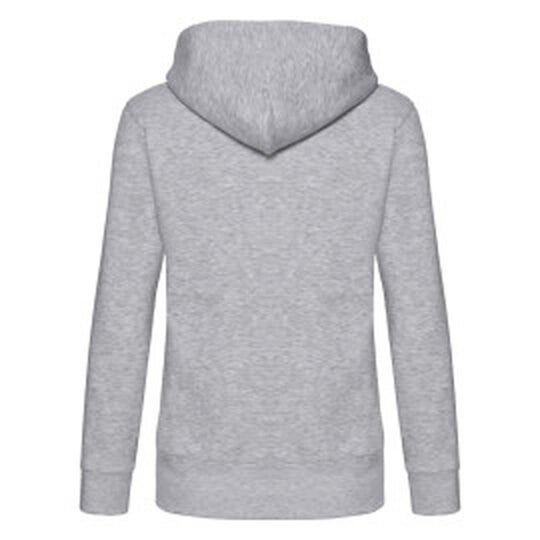 Fruit Of The Loom FOTL Ladies Premium Hooded Sweat Jkt - Heather Grey