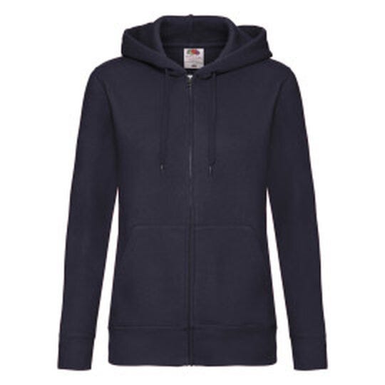 Fruit Of The Loom FOTL Ladies Premium Hooded Sweat Jkt - Deep Navy
