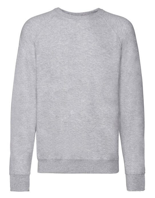 Fruit Of The Loom FOTL Men's Lightweight Raglan Sweat - Heather Grey
