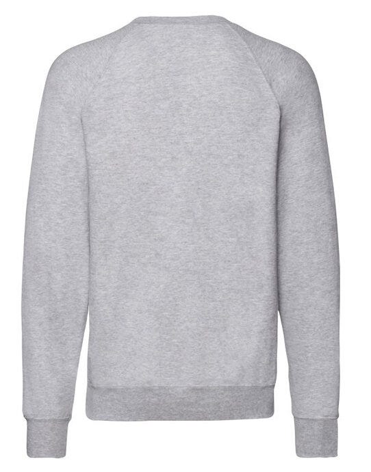 Fruit Of The Loom FOTL Men's Lightweight Raglan Sweat - Heather Grey