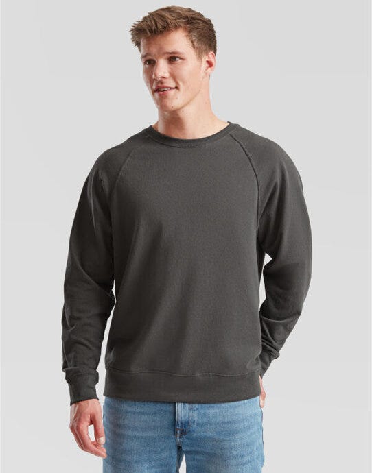 Fruit Of The Loom FOTL Men's Lightweight Raglan Sweat - Light Graphite