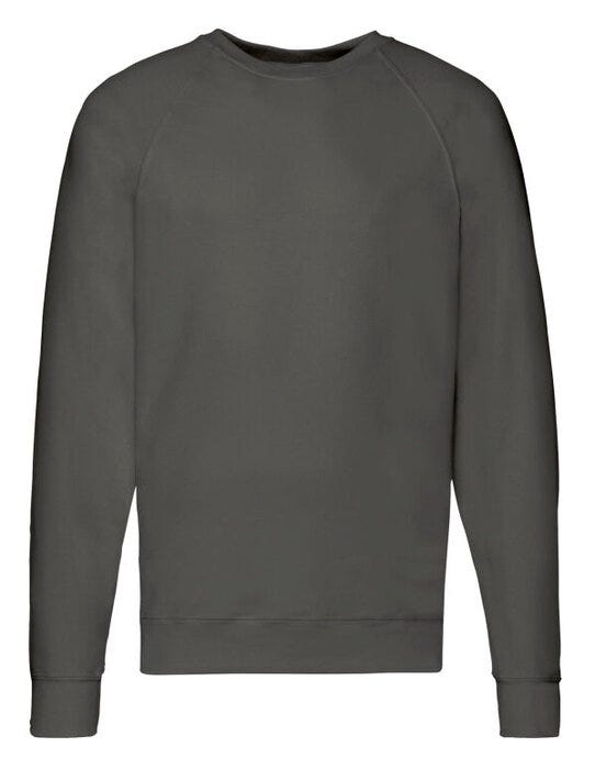 Fruit Of The Loom FOTL Men's Lightweight Raglan Sweat - Light Graphite