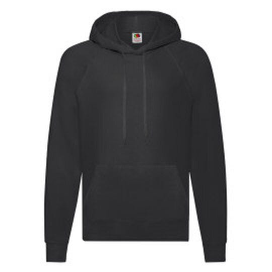 Fruit Of The Loom FOTL Men's Lightweight Hooded Sweat - Black