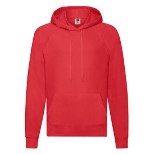 Fruit Of The Loom FOTL Men's Lightweight Hooded Sweat - Red