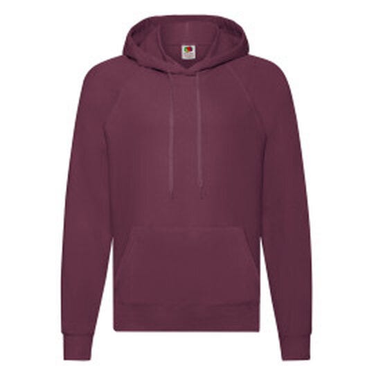 Fruit Of The Loom FOTL Men's Lightweight Hooded Sweat - Burgundy