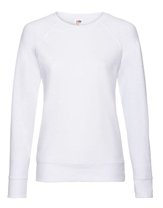 Fruit Of The Loom FOTL Ladies Lightweight Raglan Sweat - White