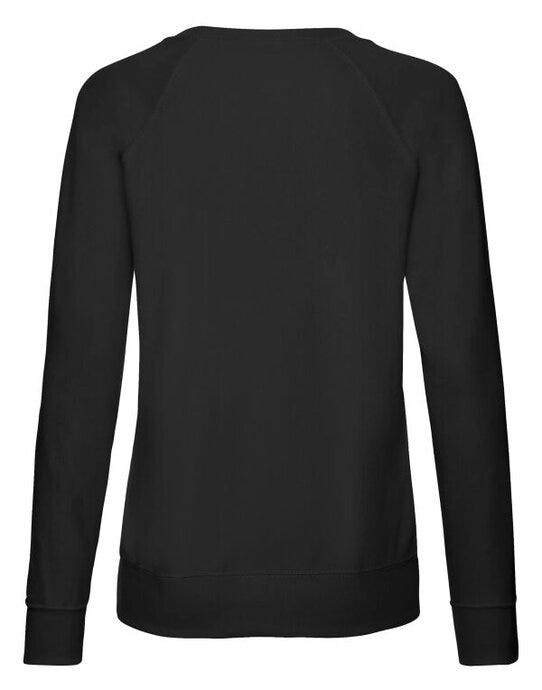 Fruit Of The Loom FOTL Ladies Lightweight Raglan Sweat - Black
