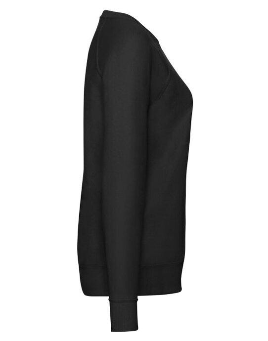 Fruit Of The Loom FOTL Ladies Lightweight Raglan Sweat - Black