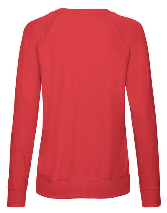 Fruit Of The Loom FOTL Ladies Lightweight Raglan Sweat - Red